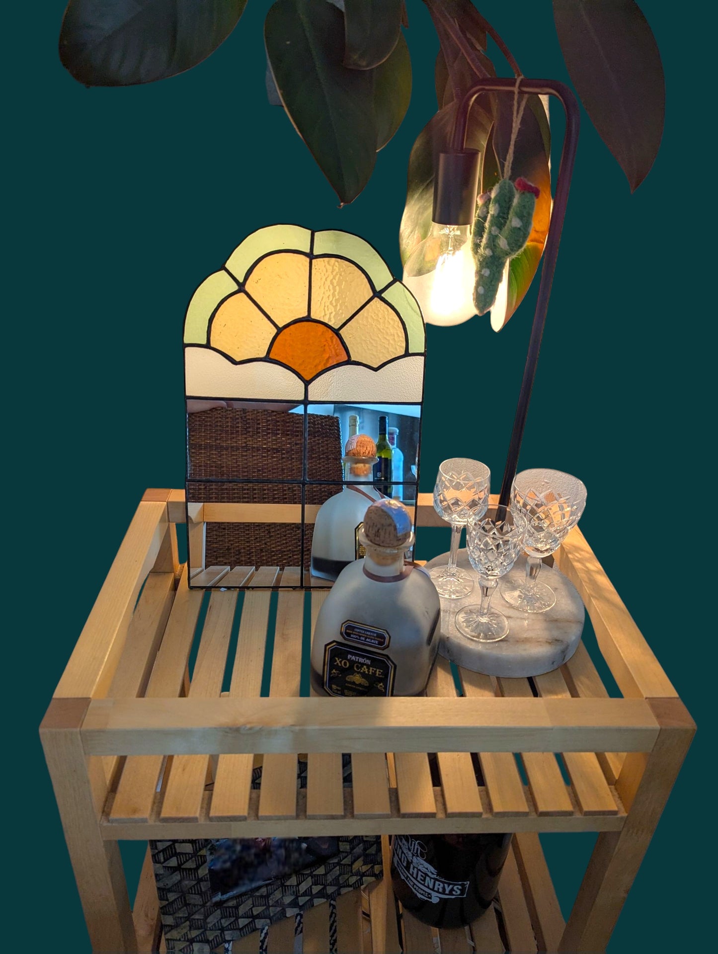 Vintage Fan Mirror (Retro Clouds)