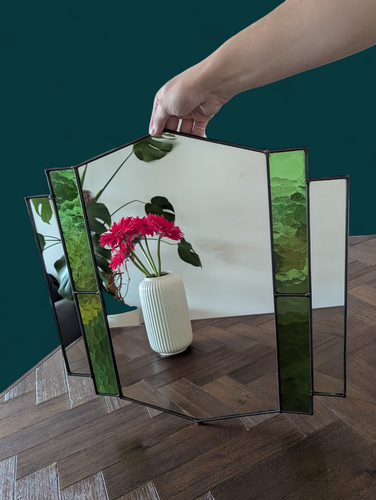 Art Deco Mirror (Bottle Green)