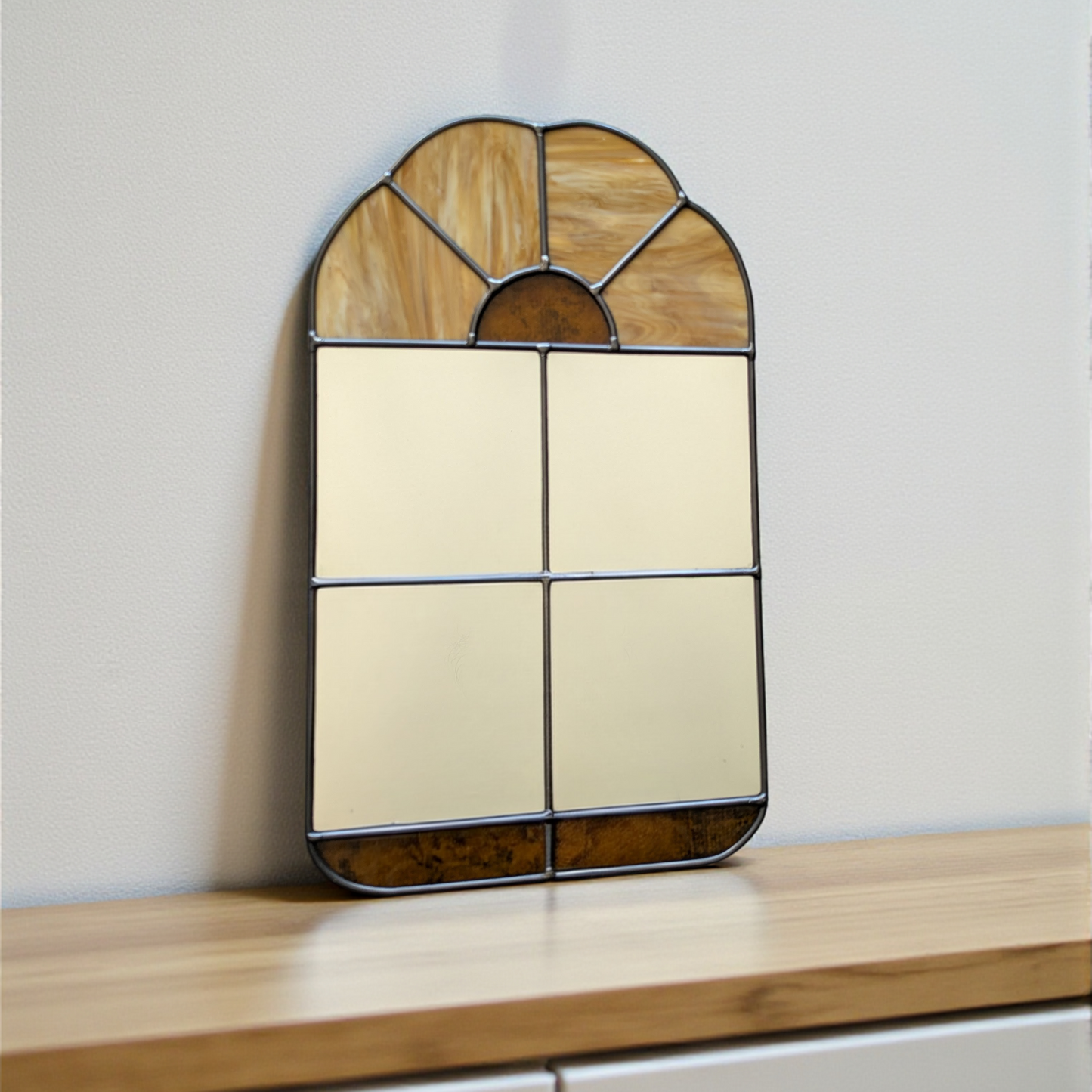 Vintage Fan Mirror (Oat & Latte)