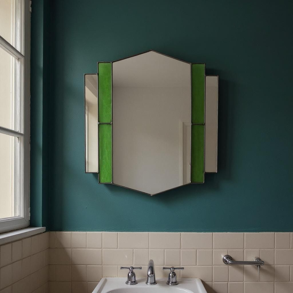 Art Deco Mirror (Bottle Green)