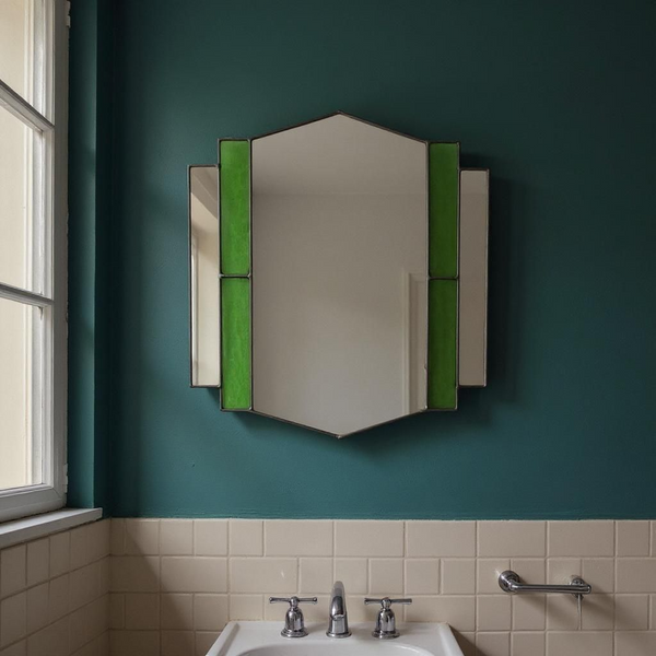 Art Deco Mirror (Bottle Green)