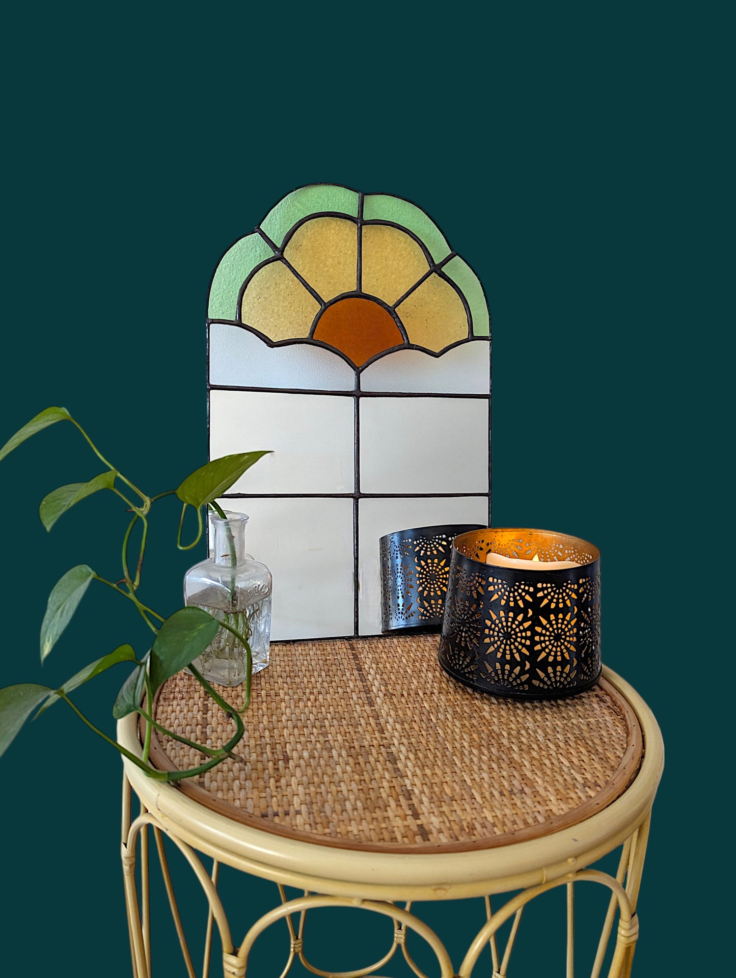 Vintage Fan Mirror (Retro Clouds)